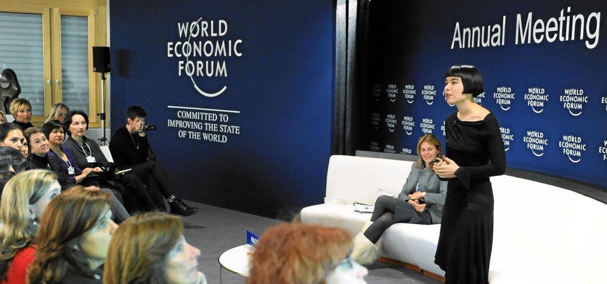 Drue Kataoka speaks at Davos